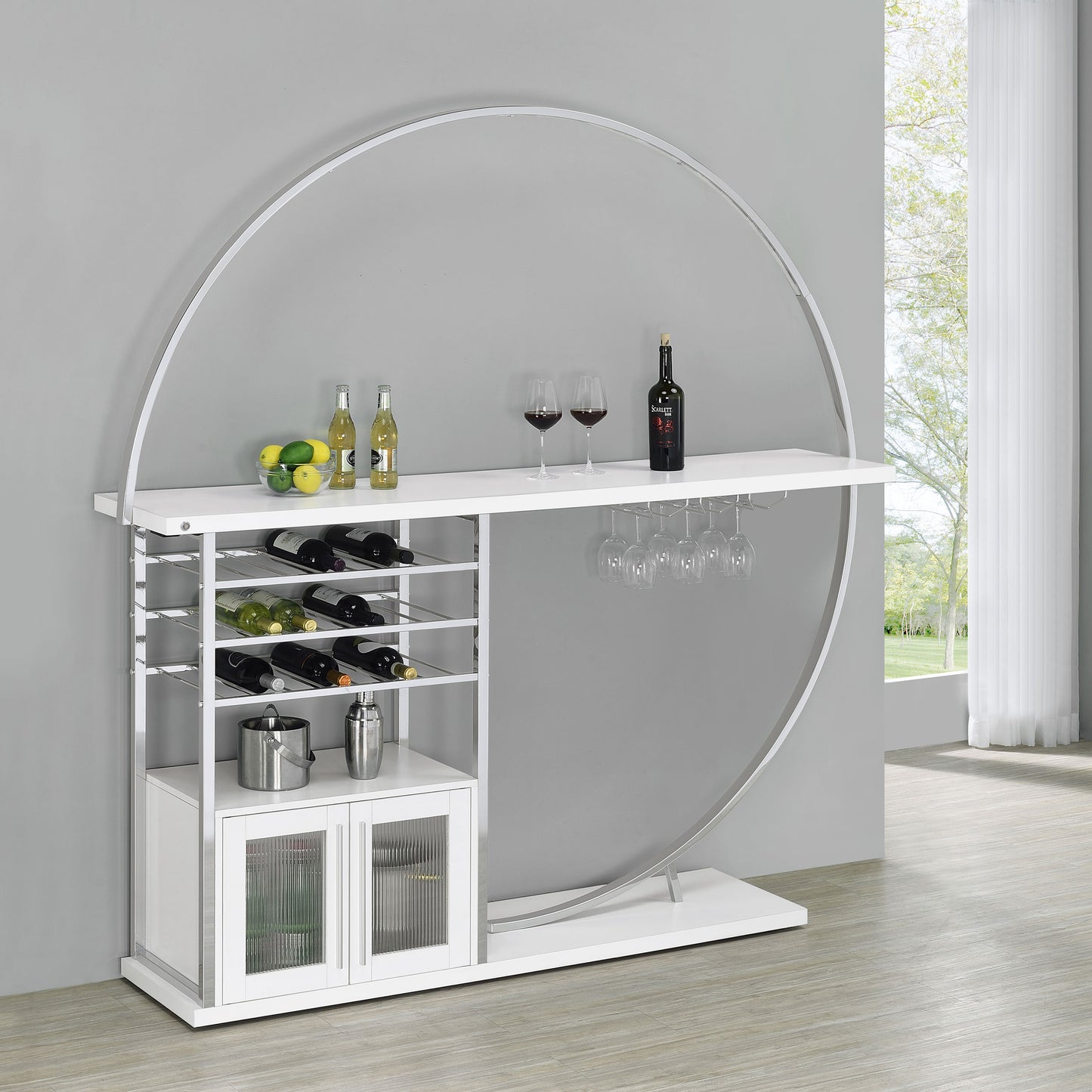 Risley 2-door Circular LED Wine Cabinet