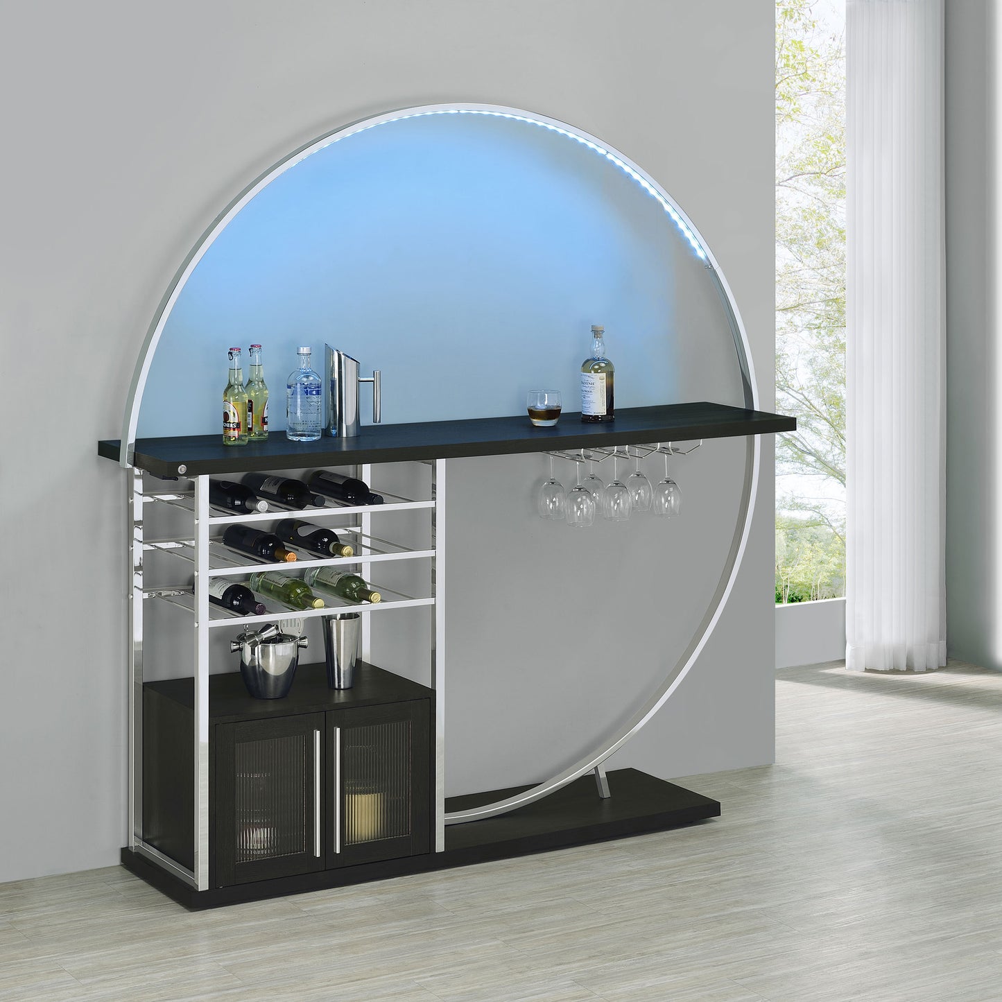 Risley 2-door Circular LED Wine Cabinet