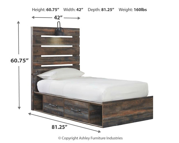 Drystan Panel Bed With 2 Storage Drawers