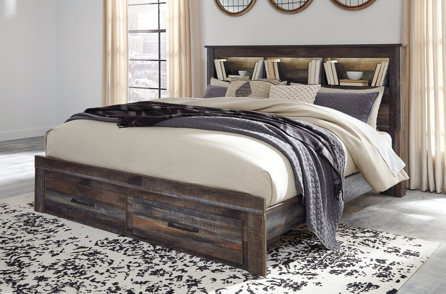 Drystan Bookcase Bed With 2 Storage Drawers