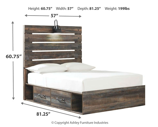 Drystan Panel Bed With 2 Storage Drawers
