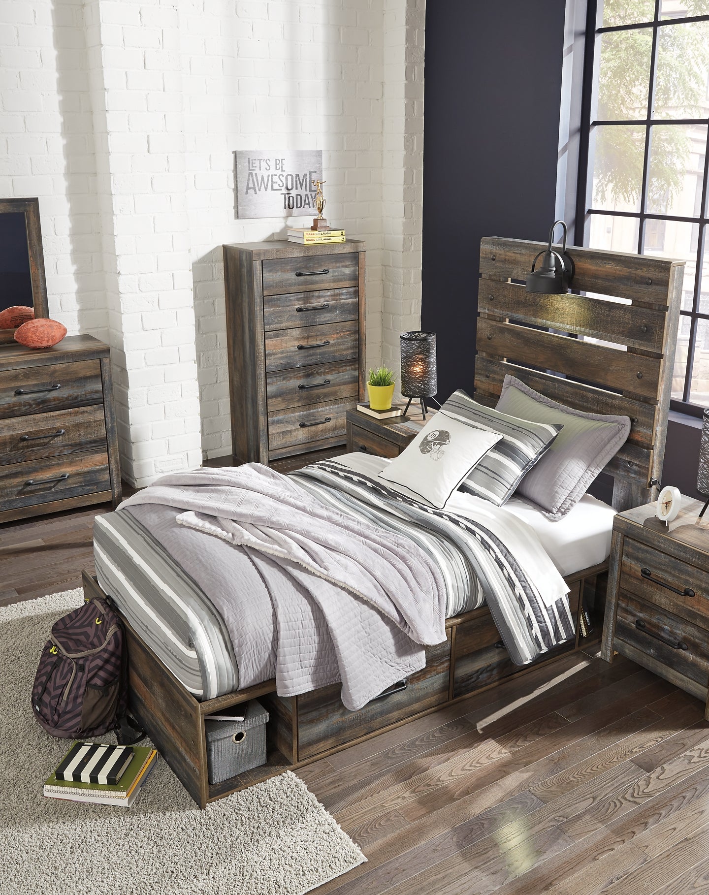 Drystan Panel Bed With 2 Storage Drawers
