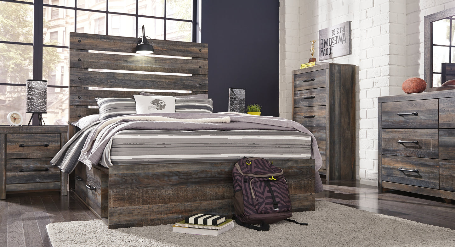 Drystan Panel Bed With 2 Storage Drawers
