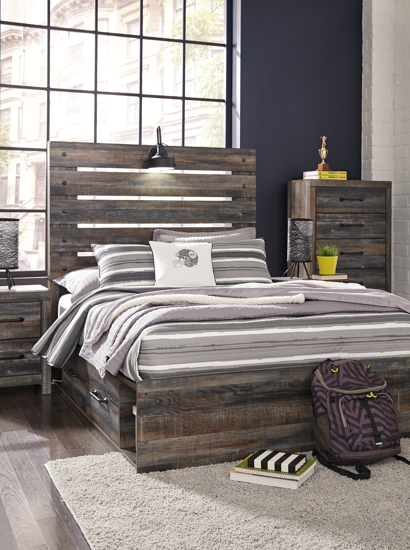 Drystan Panel Bed With 2 Storage Drawers
