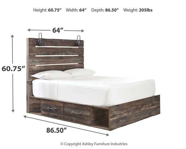 Drystan Panel Bed With 2 Storage Drawers