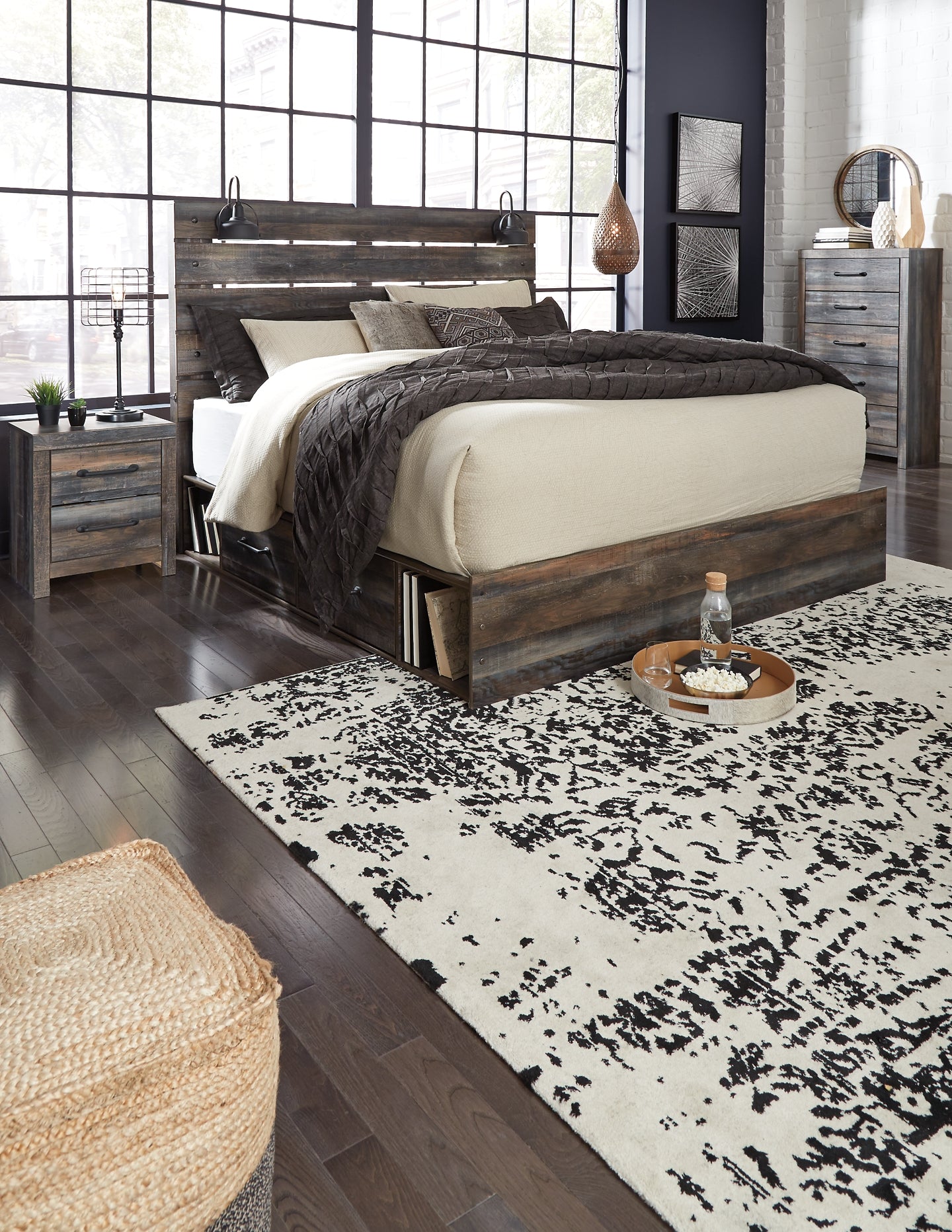 Drystan Panel Bed With 2 Storage Drawers