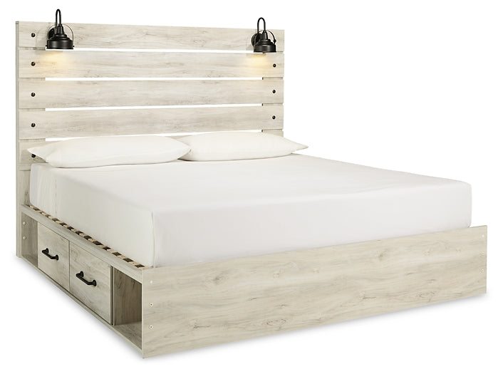 Cambeck Panel Bed With 4 Storage Drawers