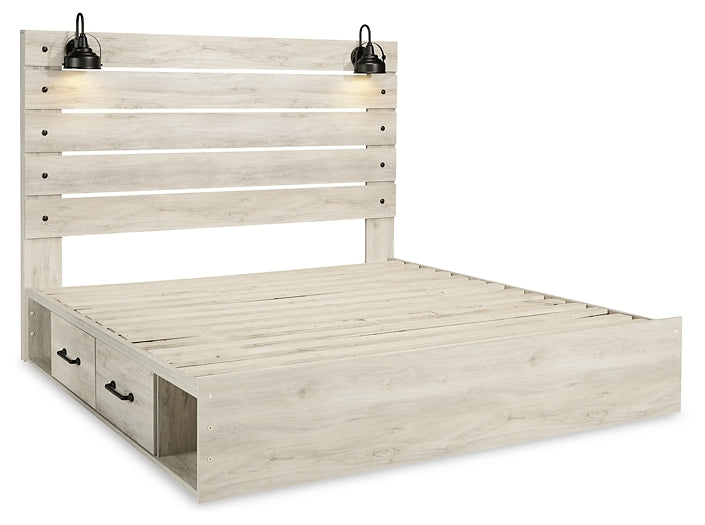Cambeck Panel Bed With 4 Storage Drawers