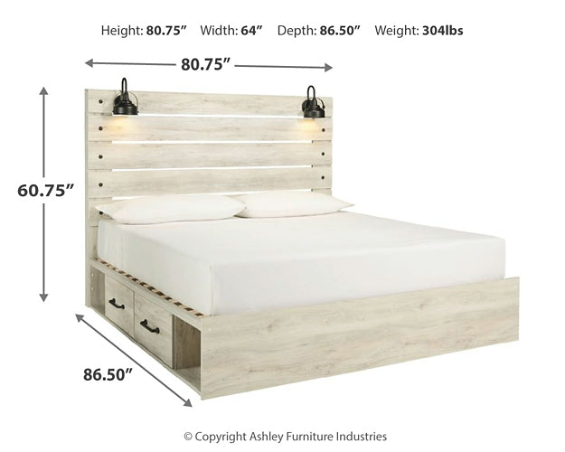 Cambeck Panel Bed With 4 Storage Drawers