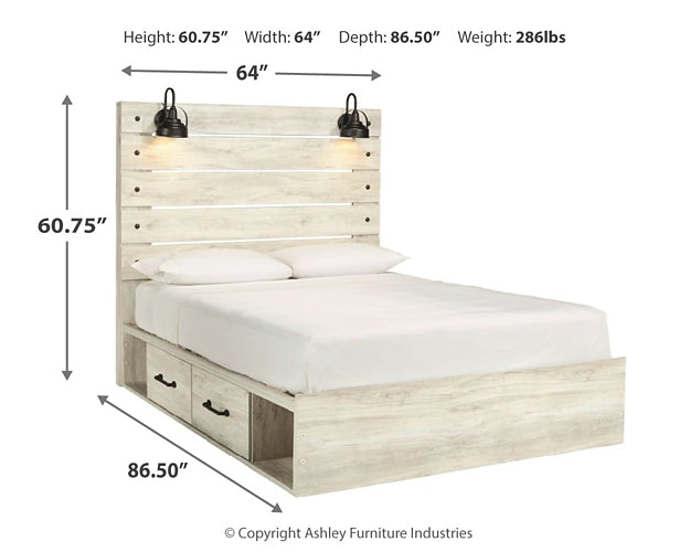 Cambeck Panel Bed With 4 Storage Drawers
