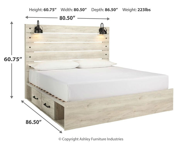 Cambeck Panel Bed With 2 Storage Drawers
