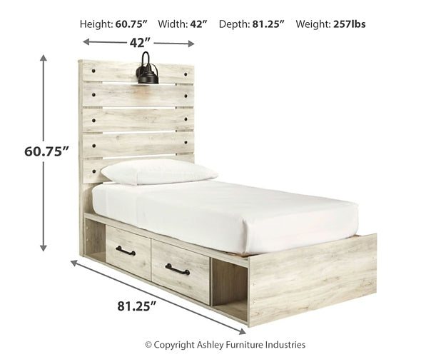 Cambeck Panel Bed With 4 Storage Drawers
