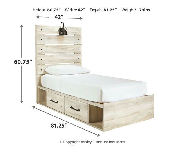Cambeck Panel Bed With 2 Storage Drawers