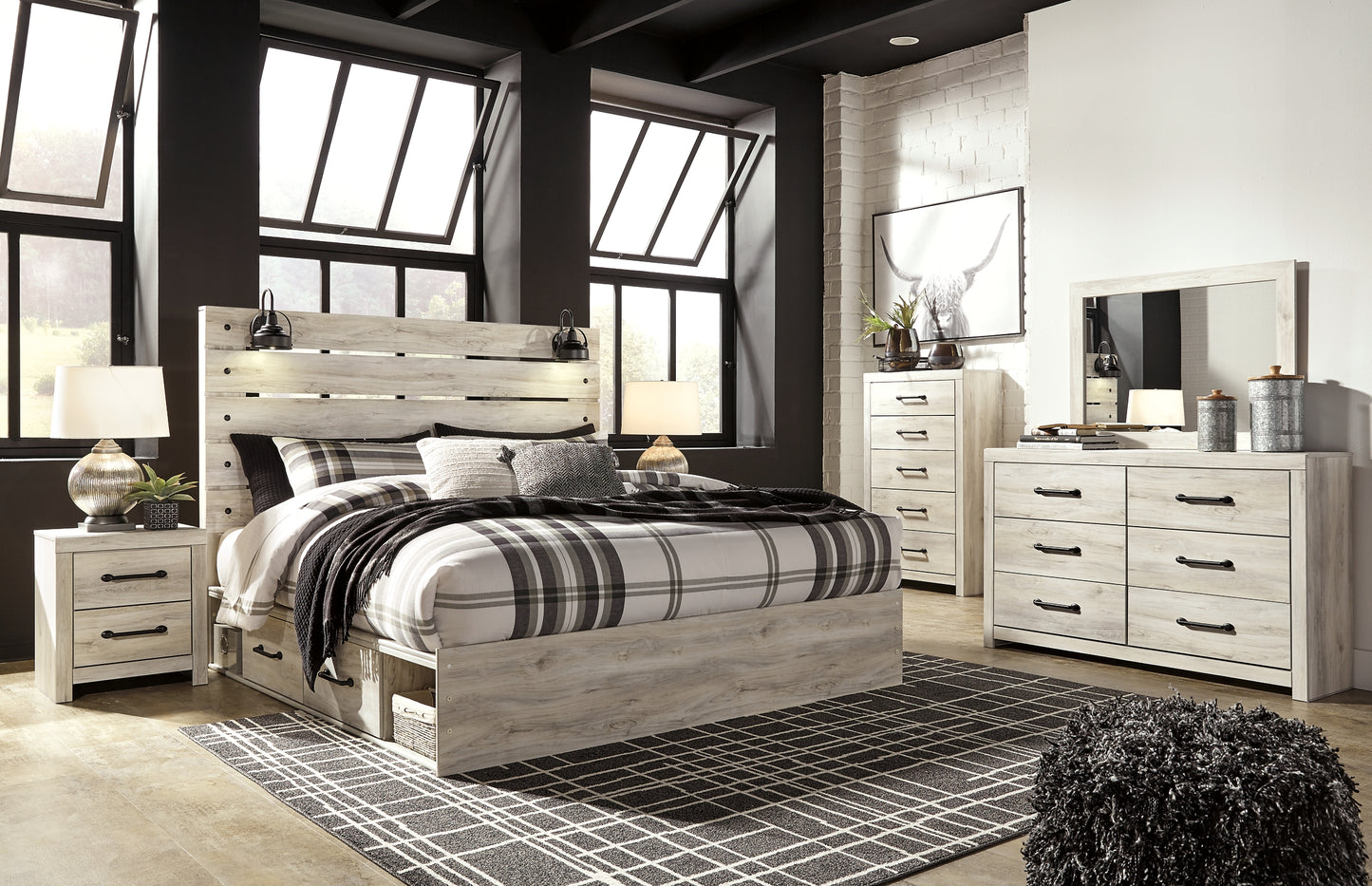 Cambeck Panel Bed With 2 Storage Drawers
