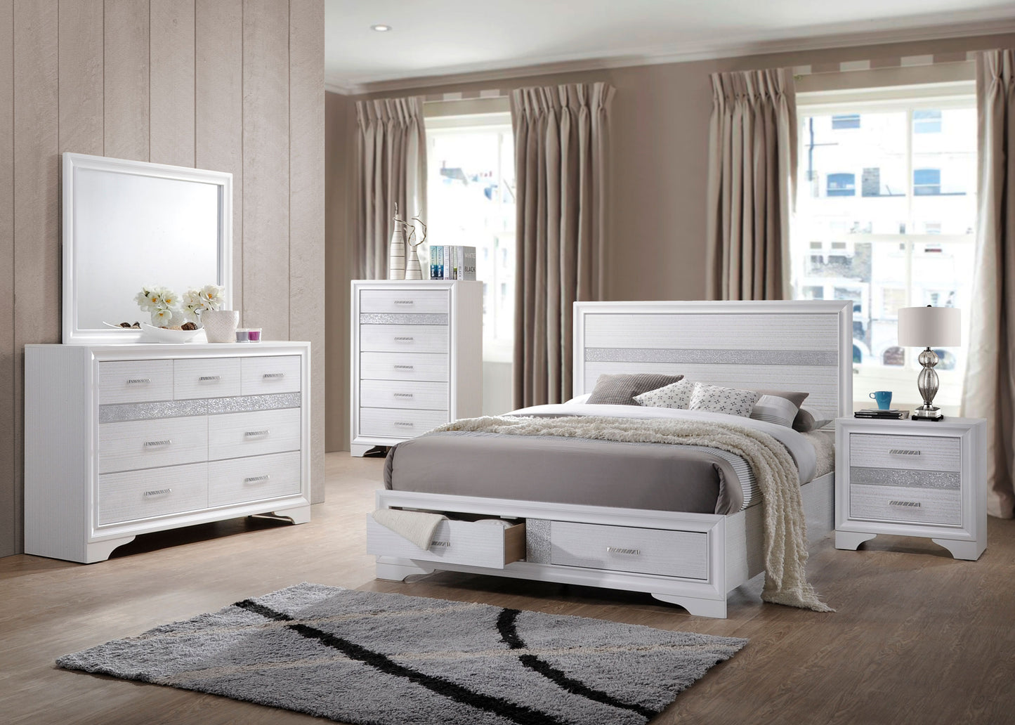 Miranda 3-drawer Nightstand White
