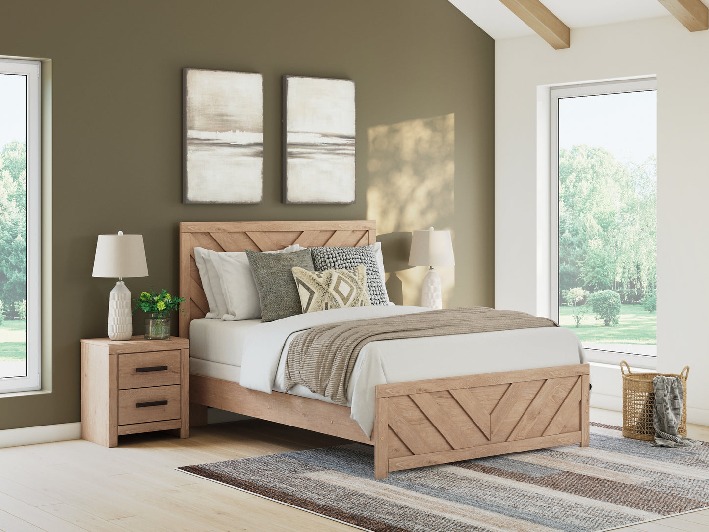 Sanginlane Panel Bed