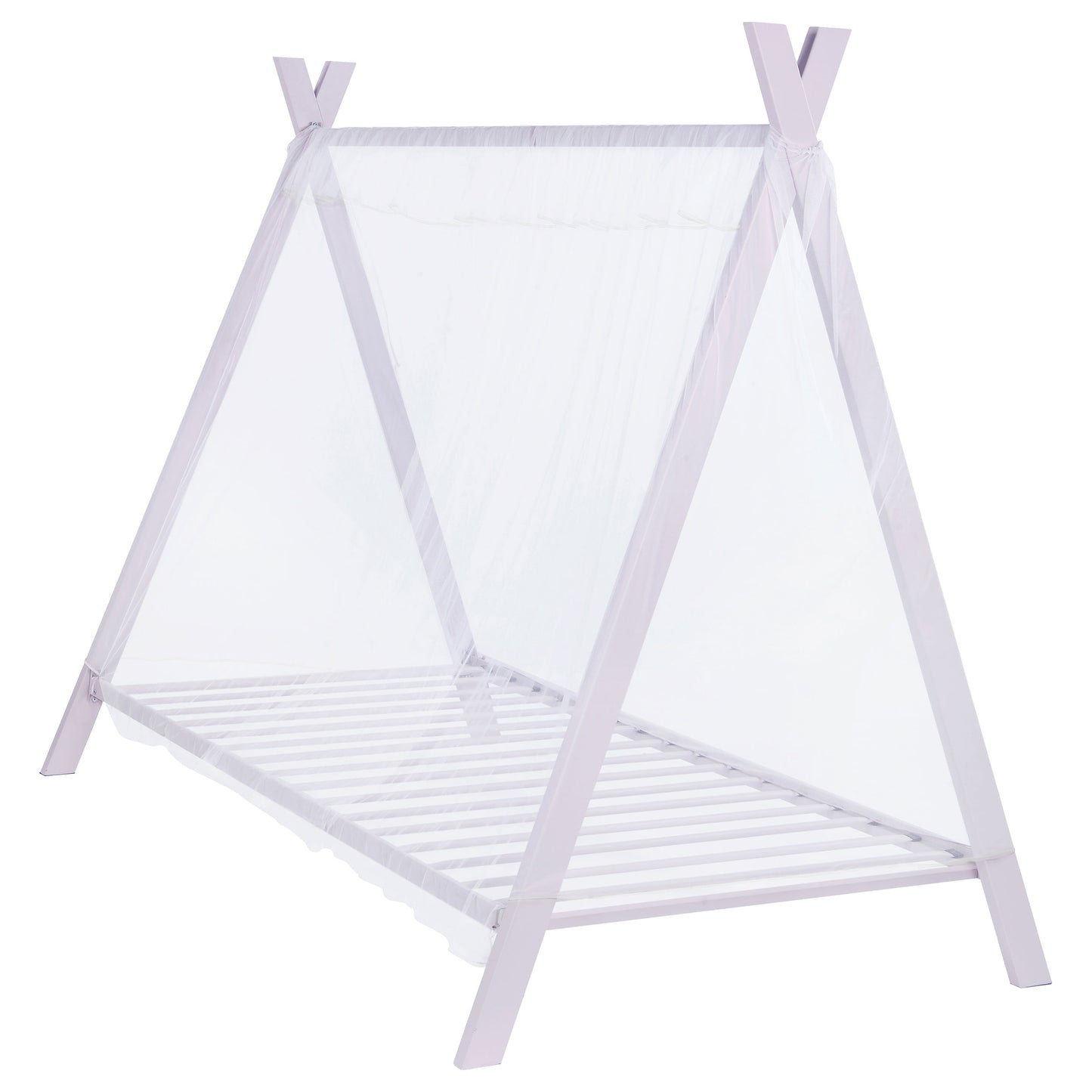 Fultonville Metal Twin Tent Bed with 7-inch Mattress Pink