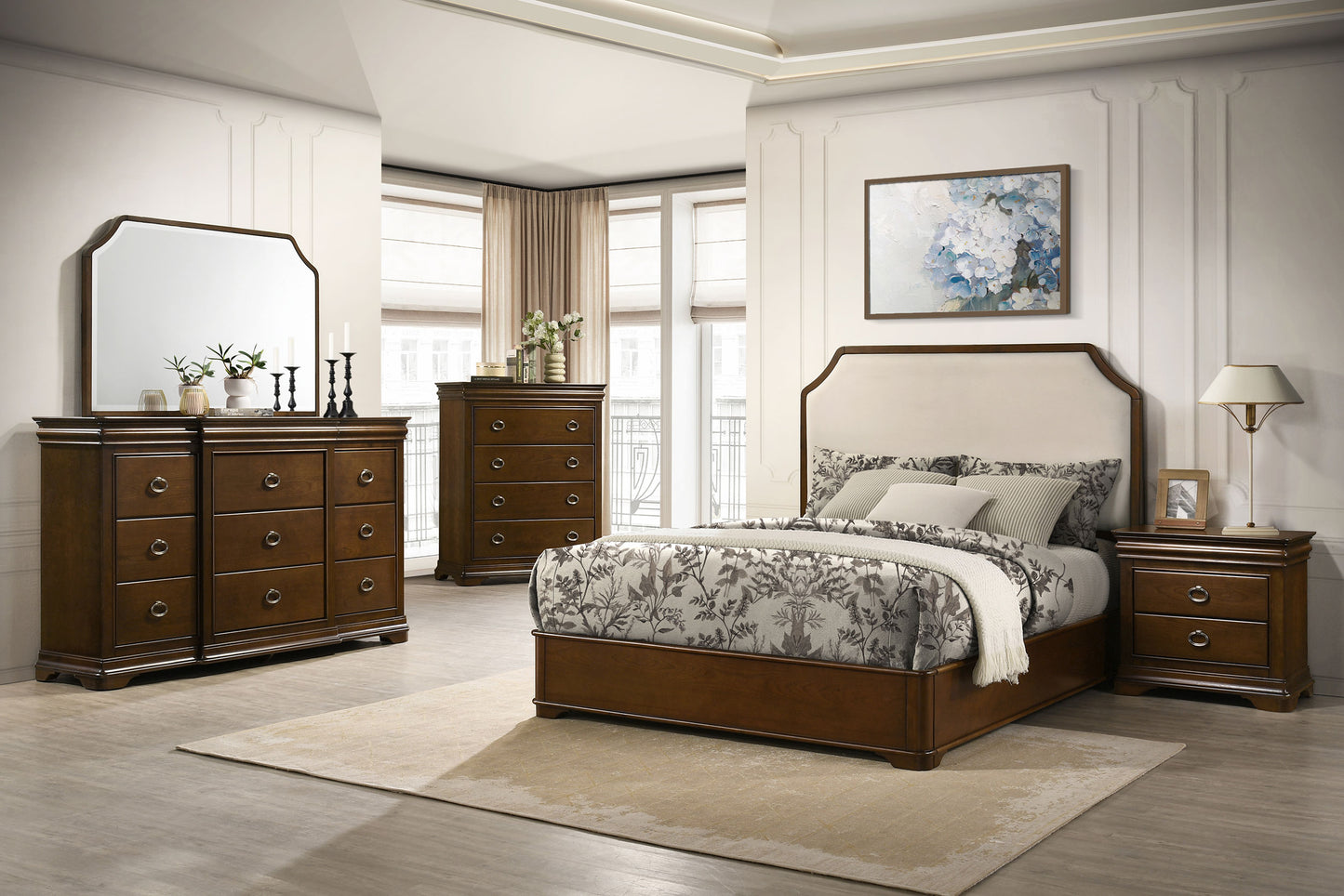 Garland 3-drawer Nightstand Bedside Table Brown Cherry