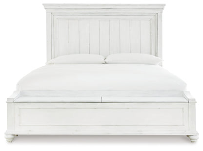 Kanwyn  Panel Bed With Storage Bench