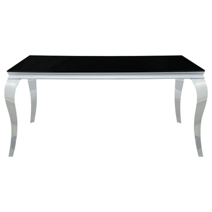 Carone 5-piece 61-inch Rectangular Black Glass Dining Set Grey