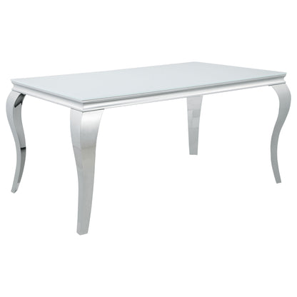 Carone 5-piece 61-inch Rectangular White Glass Dining Set Grey