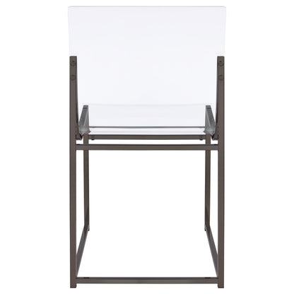 Adino Acrylic Dining Side Chair Black Nickel (Set of 2)