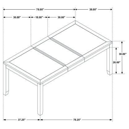 Elodie 5-piece Rectangular Extension Leaf Dining Set Black