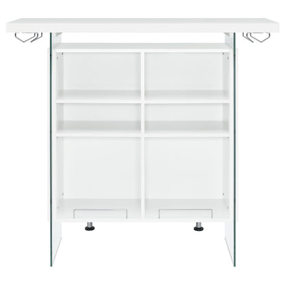Acosta Freestanding Home Bar Wine Cabinet White High Gloss