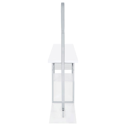 Risley 2-door Circular LED Wine Cabinet White High Gloss