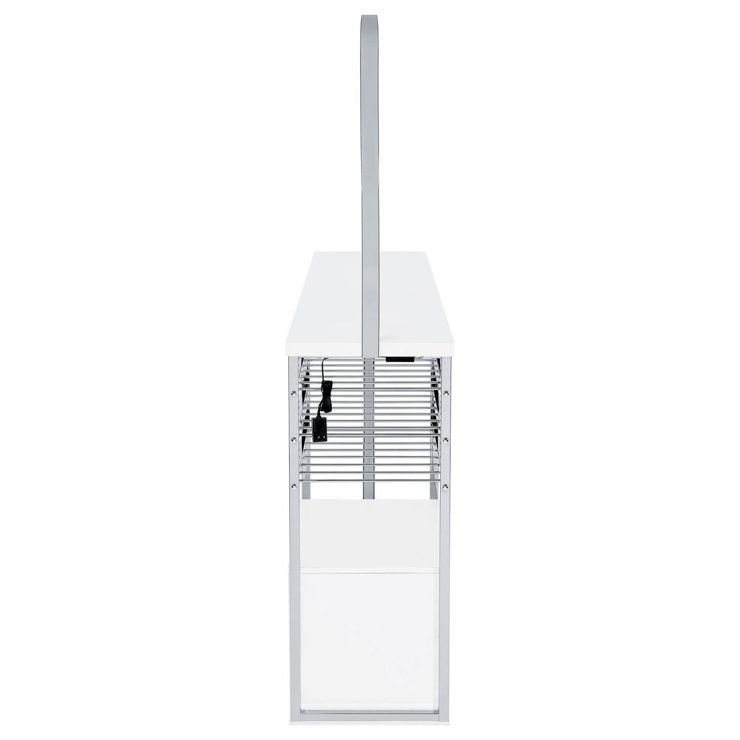 Risley 2-door Circular LED Wine Cabinet White High Gloss
