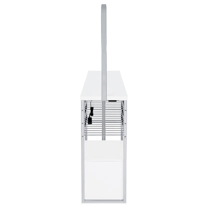 Risley 2-door Circular LED Wine Cabinet White High Gloss