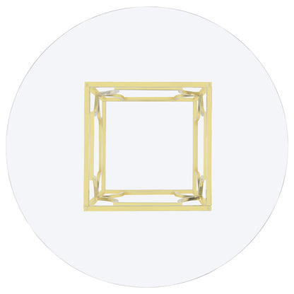 Starlight Round 54-inch Glass Top Metal Dining Table Brass
