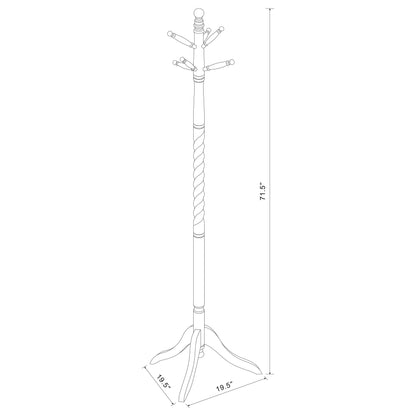 Riona 6 Hook Freestanding Wood Coat Rack Hat Hanger Merlot