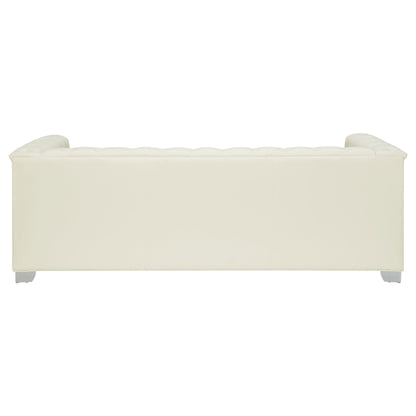 Chaviano Upholstered Track Arm Sofa Pearl White