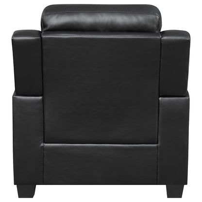 Finley 3-piece Upholstered Padded Arm Tufted Sofa Set Black