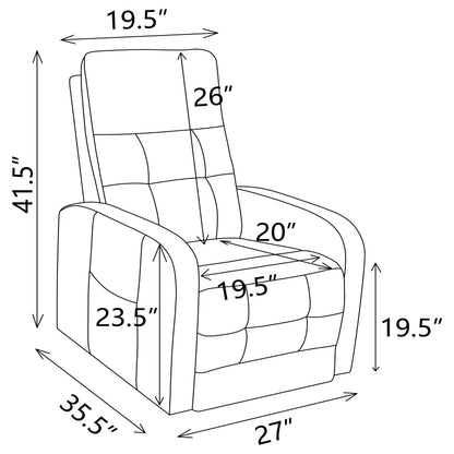 Howie Upholstered Power Lift Massage Chair Grey