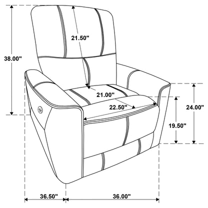 Greenfield Upholstered Power Recliner Chair Dove Grey