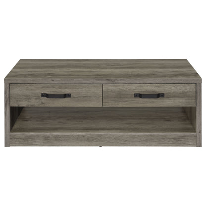 Felix 2-drawer Engineered Wood Coffee Table Grey Driftwood