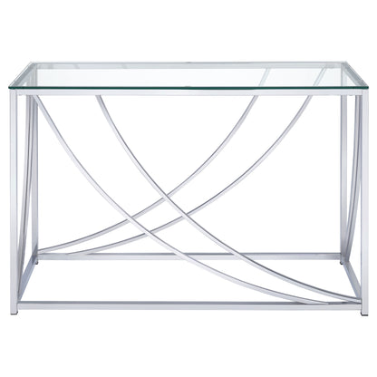 Lille Glass Top Entryway Console Table Accents Chrome