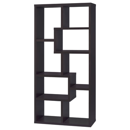 Theo 71-inch 7-shelf Bookshelf Cappuccino