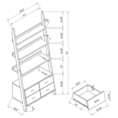 Colella 3-piece Storage Ladder Bookshelf Set Cappuccino