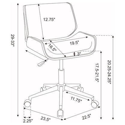Addington Upholstered Adjustable Office Desk Chair Black