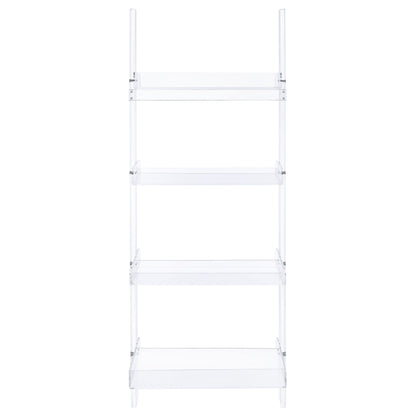 Amaturo 72-inch 4-shelf Acrylic Ladder Bookshelf Clear