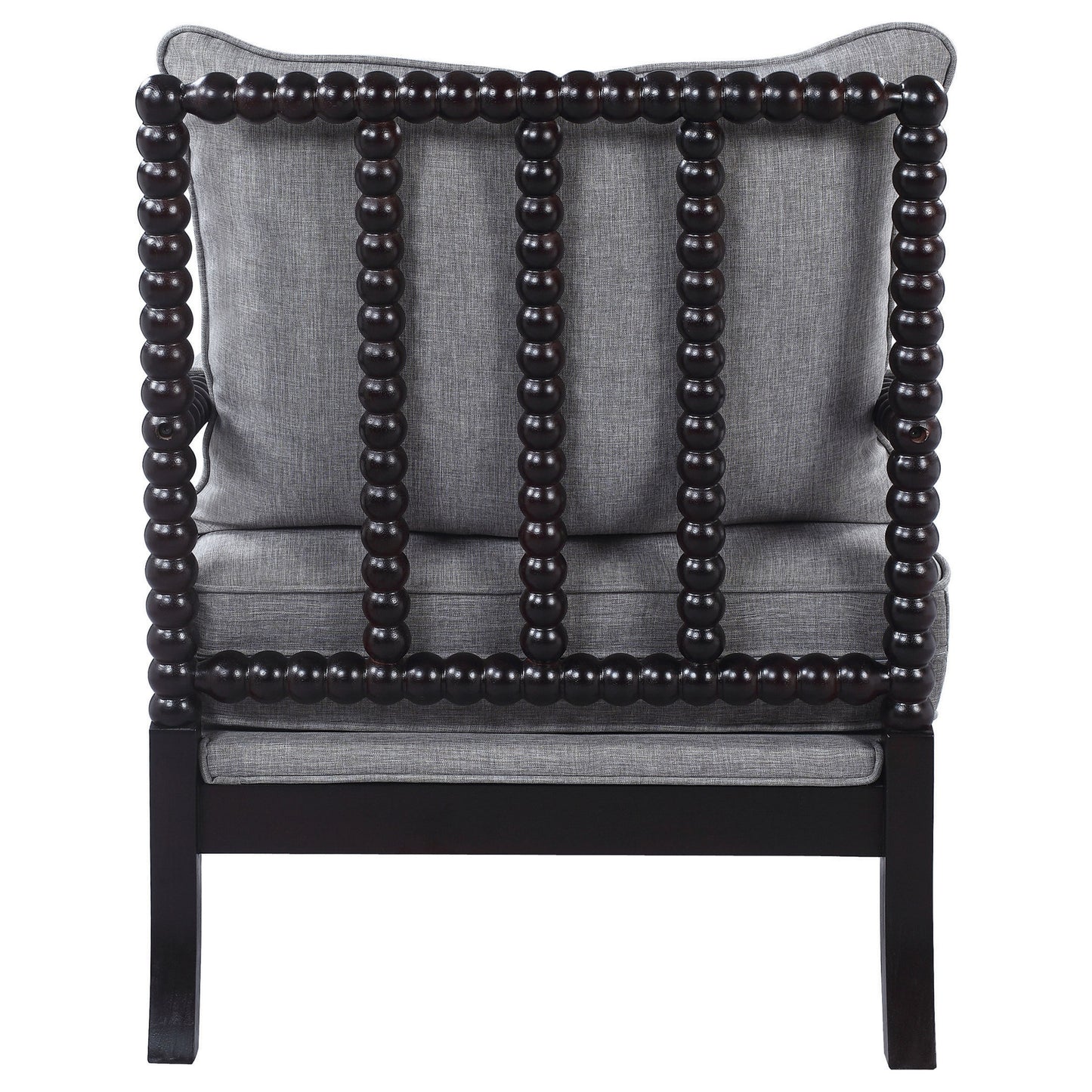 Blanchett Upholstered Bobbin Accent Chair Grey and Cappuccino