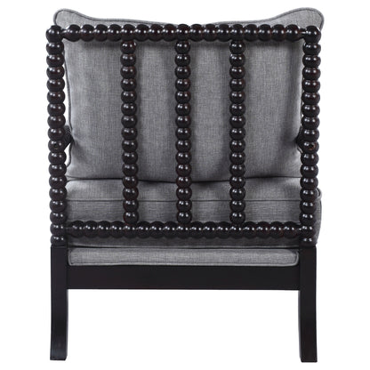 Blanchett Upholstered Bobbin Accent Chair Grey and Cappuccino