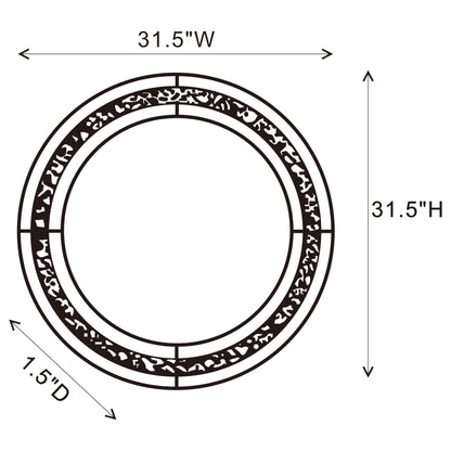 Lixue 32 x 32 Inch Round Wall Mirror LED Lighting Silver