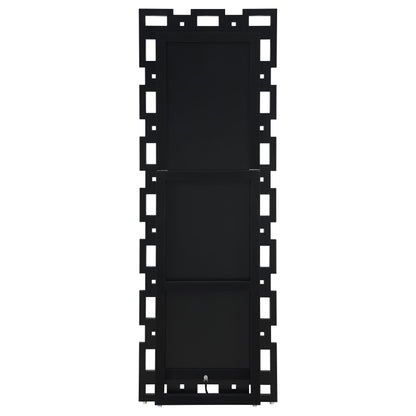 Tavin 24 x 65 Inch Geometric Frame Standing Mirror Silver