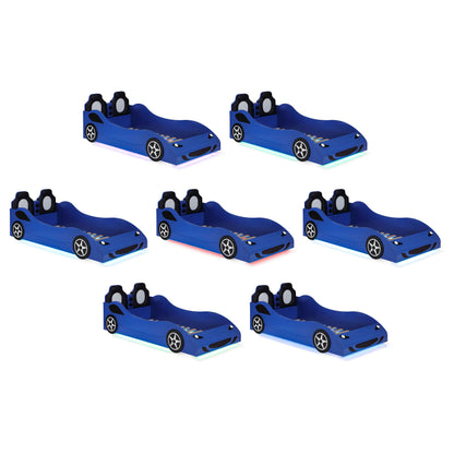 Cruiser Wood Twin LED Race Car Bed Blue