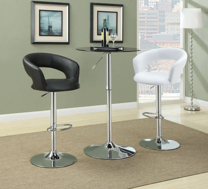 Barraza 29-inch Adjustable Height Bar Stool White and Chrome