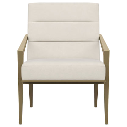 Kirra Upholstered Metal Arm Accent Chair Cream